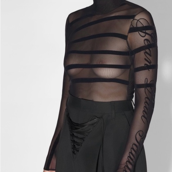 Jean Paul Gaultier Black Sheer Top - Picture 6 of 8